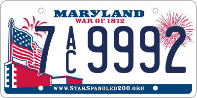 MD license plate 7AC9992