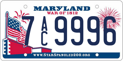 MD license plate 7AC9996