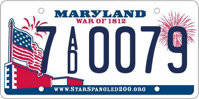 MD license plate 7AD0079