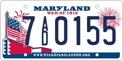 MD license plate 7AD0155