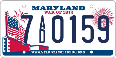 MD license plate 7AD0159