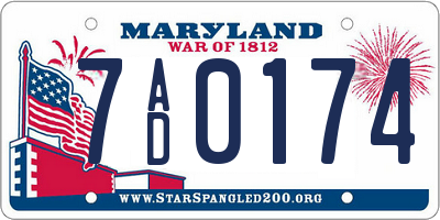 MD license plate 7AD0174