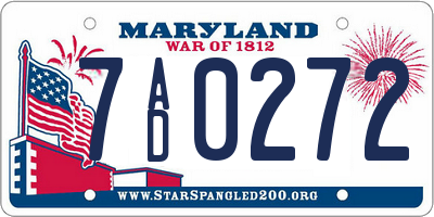 MD license plate 7AD0272