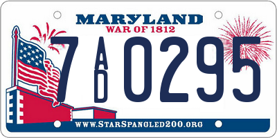 MD license plate 7AD0295