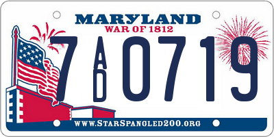 MD license plate 7AD0719