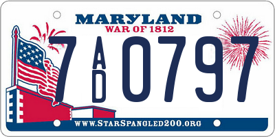 MD license plate 7AD0797