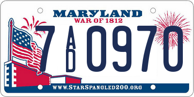 MD license plate 7AD0970