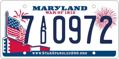 MD license plate 7AD0972