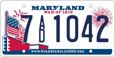 MD license plate 7AD1042