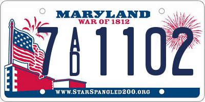 MD license plate 7AD1102