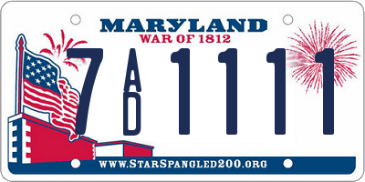 MD license plate 7AD1111
