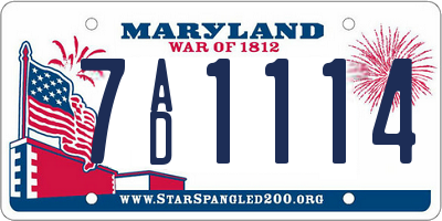 MD license plate 7AD1114