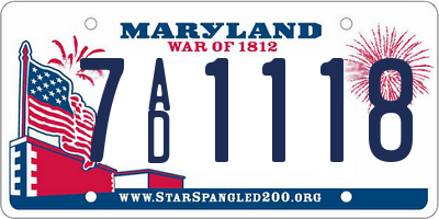 MD license plate 7AD1118