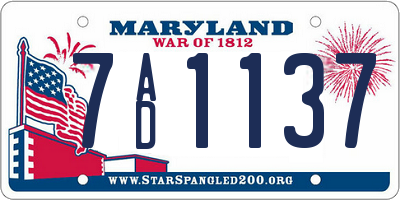 MD license plate 7AD1137