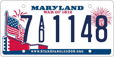MD license plate 7AD1148