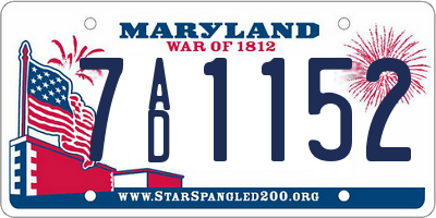 MD license plate 7AD1152