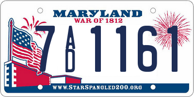 MD license plate 7AD1161