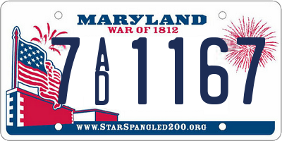 MD license plate 7AD1167