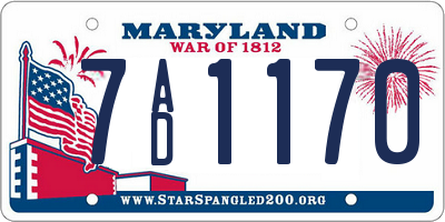 MD license plate 7AD1170