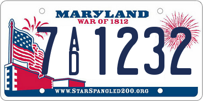 MD license plate 7AD1232