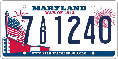MD license plate 7AD1240