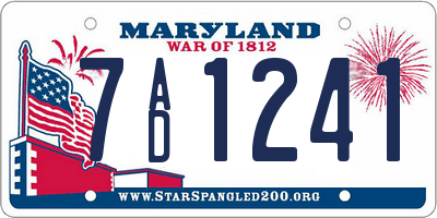 MD license plate 7AD1241
