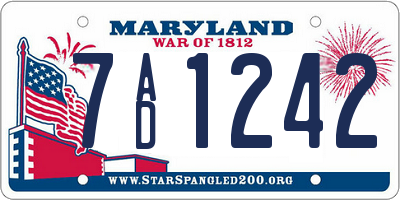 MD license plate 7AD1242