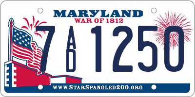 MD license plate 7AD1250