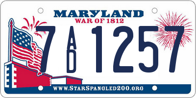 MD license plate 7AD1257