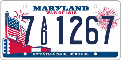 MD license plate 7AD1267