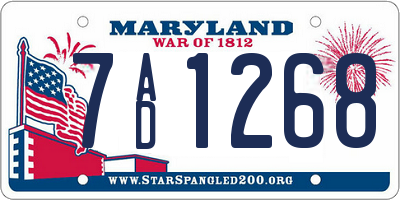 MD license plate 7AD1268