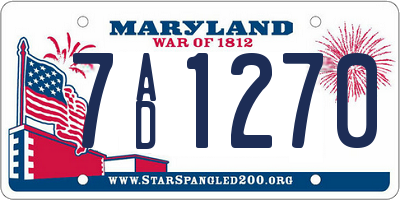 MD license plate 7AD1270