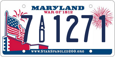MD license plate 7AD1271