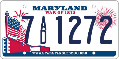 MD license plate 7AD1272