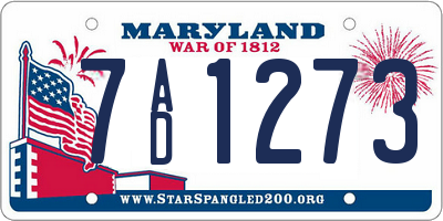 MD license plate 7AD1273