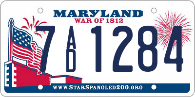 MD license plate 7AD1284