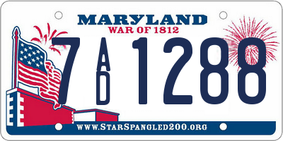 MD license plate 7AD1288