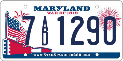 MD license plate 7AD1290