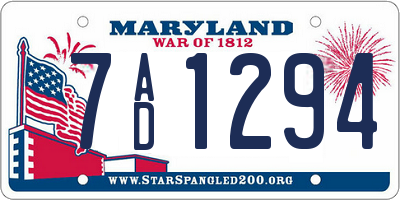 MD license plate 7AD1294