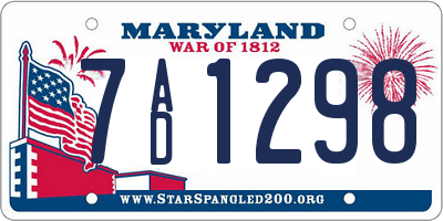 MD license plate 7AD1298