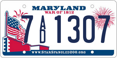 MD license plate 7AD1307