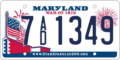 MD license plate 7AD1349