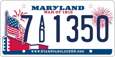 MD license plate 7AD1350