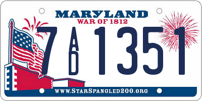 MD license plate 7AD1351