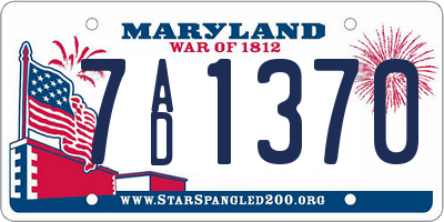 MD license plate 7AD1370