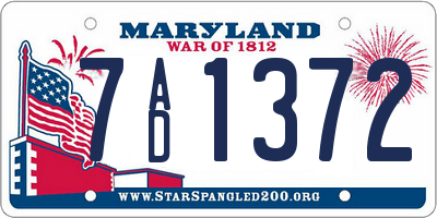MD license plate 7AD1372