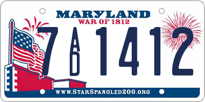 MD license plate 7AD1412