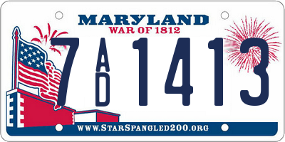 MD license plate 7AD1413
