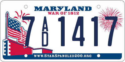 MD license plate 7AD1417