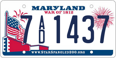 MD license plate 7AD1437